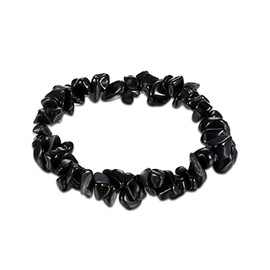 Black Obsidian Gemstone Chip Bracelet | Crystal Jewellery | Crystal Bracelet