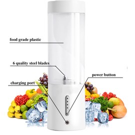 Portable Blender for Shakes Smoothies Ice, 16 Oz Fresh Juicer, 6 Blade BPA Free Personal Blender Bottle, Rechargeable Shaker Mixer Maker for Home Office Gym Travel