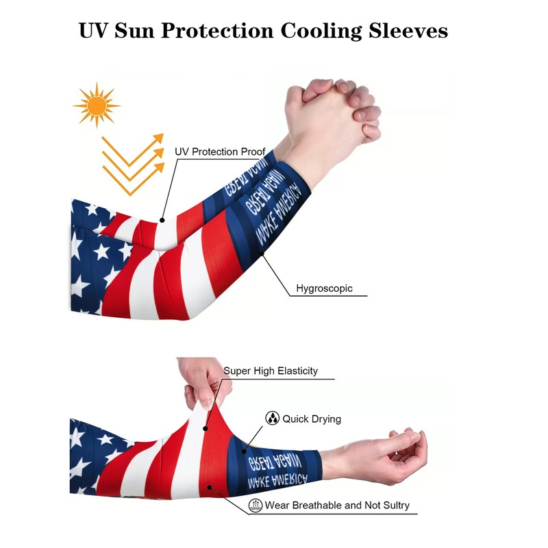 Bilymate USA Flag Cooling Arm Sleeves for Men & Women,