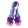 Mapofbeauty Peluca Multicolor Ondulada 100 % Fibra De Kanekalon 70