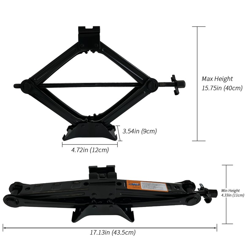 SUGOOE Car Jack Kit, Scissor Jack for 2 Ton (4409