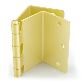 goldenwarm 6 Pack Gold Swing Clear Expandable Door Hinges, 3.5" Inch with 1/4" Inch Radius, Full Mortise Brushed Brass Offset Door Hinges