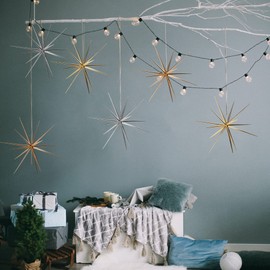 com-four® 2 x Christmas Star for Hanging - Small and Large Decorative Star for Christmas Decoration - Star for Decoration of New Year's Eve, Wedding, Party