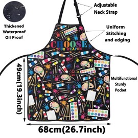 WZMPA Art Painting Adjustable Apron Art Teacher Lover Gift Choose Your Weapon Kitchen Apron For Artists Painter, Choose Your Weapon Ap