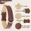Riparo Brown Leather Dog Collar - Heavy Duty Wide Dog