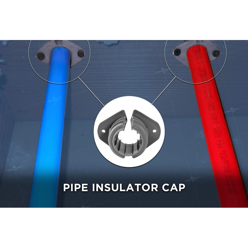 Highcraft PXINS012-10 1/2 in. PEX Insulator Cap, Isolates Pipe from