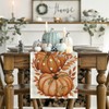 Artoid Mode Buffalo Plaid Orange Pumpkins Eucalyptus Fall Table Runner,