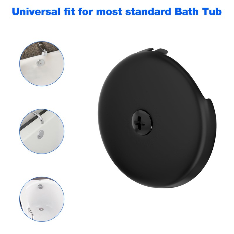 Bathtub Overflow Drain Cover Single Hole 3-1/8", Overflow Face Plate-Bathtub