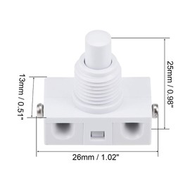 uxcell Inline Foot Pedal Push Button Switch, UFO Type Lamp Lighting Foot Control Latching ON/Off Footswitch White 2 Pcs