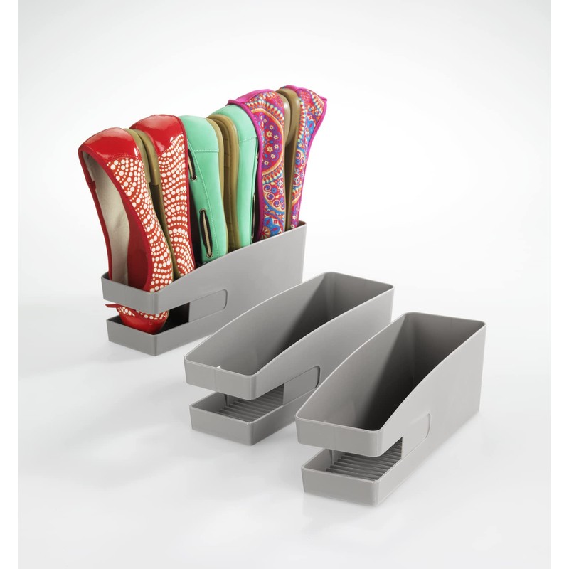 Maximex Shoe Holder for Ballerinas, Polypropylene, Grey, 3er Pack, 26.5