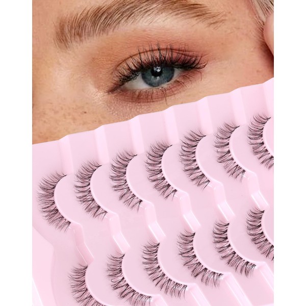 ENFOO Lashes Natural Everyday Wispy Lashes Natural Look Flared Eyelashes