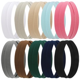 Halinuia Pack of 10 Women's Sports Non-Slip Headband Sport Elastic Hair Bands Women Men Soft Hair Band Exercise Gym Fitness Yoga Running Thin Headband Trendy Headband Women Summer