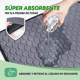 Almohadillas Lavables para Perros,Orinar Súper Absorbente,Tapetes Reutilizable Entrenamiento para Perros,Almohadilla con Antideslizante Inferior para Perro Gatos. (Gris, 50x70cm（2 pcs）)