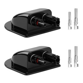 Lunyloer Solar Roof Feedthrough, Pack of 2 Cable Feed-Through Waterproof ABS Roof Feed-Through Roof Feed-Through Motorhomes for Motorhomes, Caravans, Ships (Black)