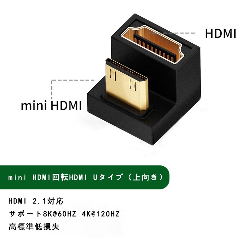 Mini HDMI Converter Adapter, 180 Degree Angle, Upward Angle, Mini
