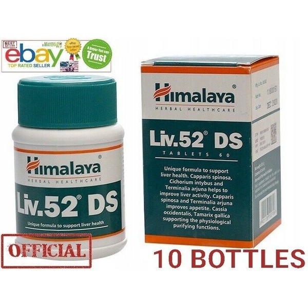 Liv 52 DS 10 PACK 600 Tablets  Double  Liver Care Health USA OFFICIAL EXP.2024
