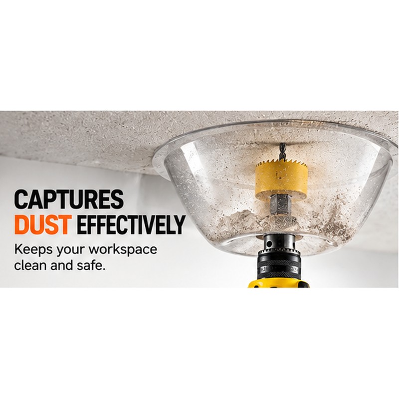 Transparent Hole Saw Dust Collector for Drywall and Ceiling Cutting