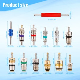 100pcs Car Air Conditioner Valve Core Seal Kit, R134a R12 AC Valve Core Kit AC Valve Core Tool for Automotive Air Conditioning with 2 Withdrawal Tools