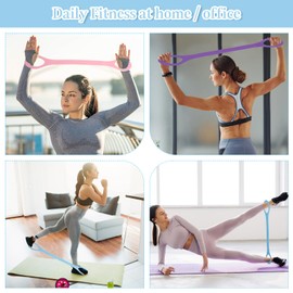 6PCS Figure 8 Workout Fitness Resistance Band,Arm Back Shoulder Exercise Elastic Rope Stretch Band for Yoga Pilates Stretching Physical Therapy, Home Office Gym Workout