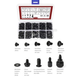 Voarge 420 Pcs Computer Screw Set, Computer Screws Standoffs Assortment Kit, Hard Drive HDD Hard Drive PC Fan Power Supply DIY PC Installation & Repair