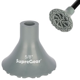 supregear Cane Tip Replacement, 5/8 Inch Extreme Grip Non-Slip Heavy Duty Rubber Cane Tips All Terrain Cane Foot Pad for Walking Cane Folding Cane Offset Quad Pod/Tripod Cane Accessory, Grey