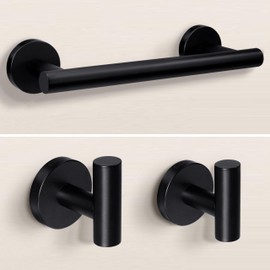 SEIDO 3-Pieces Towel Bar for Bathroom Wall Black Bathroom Accessories Set, SUS 304 Stainless Steel Bathroom Hardware Set Black Towel Rack