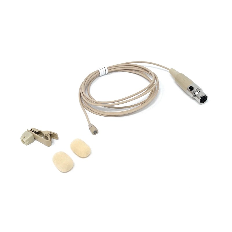 J&P Beige Lavalier Lapel Mic w/ 4 pin mini XLR