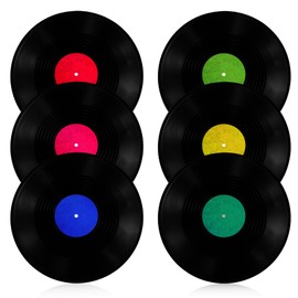 MAQUITA 12 Pack 12in Decorative Vinyl Records Wall Decals PVC Vintage Decor Records Wall Sign Crafts Artwork Bar Disc for Music Party Decorations Artist Studio