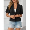 Cicy Bell Womens Puff Short Sleeve Blazers Business Casual Button