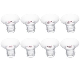 Flange Insert 15/17mm 8PCS Compatible with 24mm Flange/Shield of Most Pumps,Suitable for Momcozy/Medela/Spectra/TSRETE/Paruu Wearable Breast Pump,Reduce 24mm Tunnel Down to Correct Size,4pc/Size