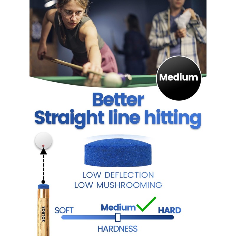 Billiard Pool Cue Tips - 11mm Blue Pool Cue Stick