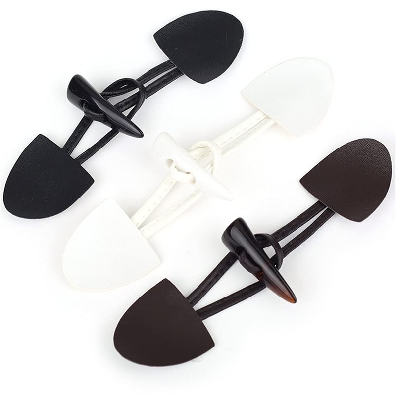12 Pairs/Set Leather Horn Toggle Closure Buttons for Clothes Sewing