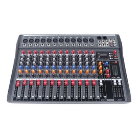 12 Channel Professional Audio Mixer with Bluetooth, USB, 99 DSP Effects, 48V Phantom Power & MP3 Playback, Ideal for Live Streaming, Karaoke, Podcasting, Studio Recording