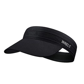 WRELS Sun Visor Hat,Kids Women Summer UV Protection Sports Lightweight Performance Cap for Outdoor Sports Black