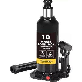 BIG RED 10 Ton (20,000 lbs) Torin W elded Hydraulic Car Bottle Jack, Black Torin