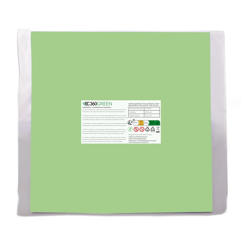 EC360® Green 2.5W/mK Thermal Pad (200 x 200 x 1.5