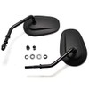 8mm Tapered Motorcycle Teardrop Rearview Short Stem Side Mirrors Replacement
