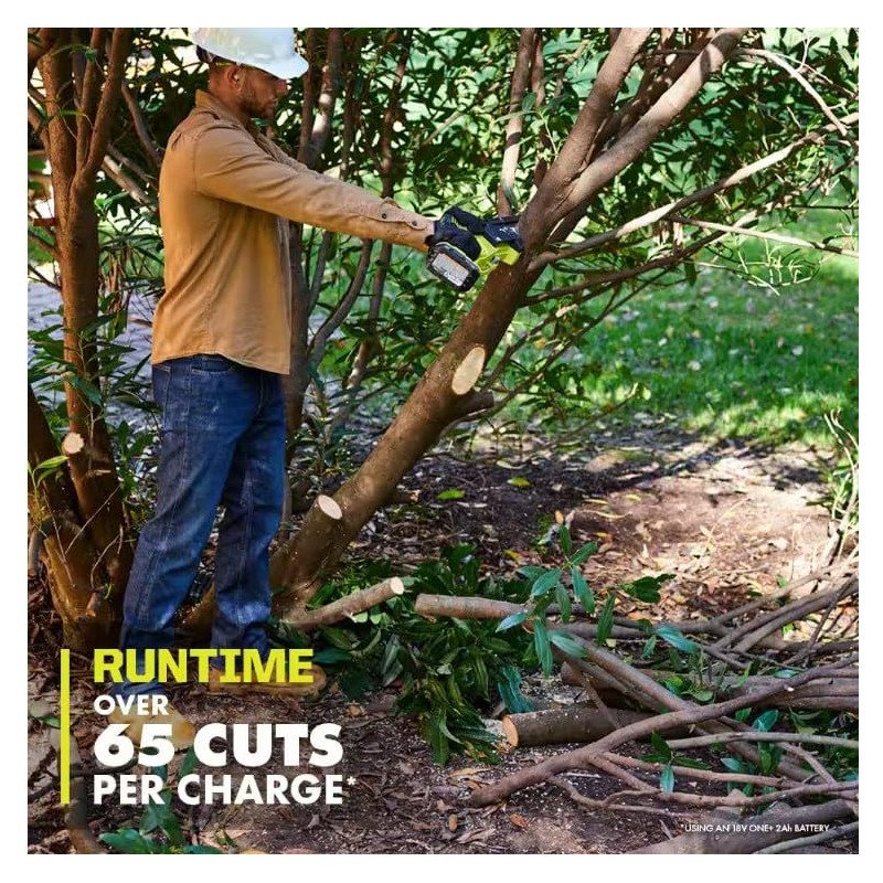 RYOBI 18V Brushless 8 in. Battery Compact Pruning Mini Chainsaw