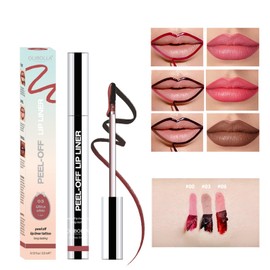 DENESTUP 3 Colors Peel off Lip Stain Tattoo, Peel off Lip Liner Tattoo Matte Finish Lip Stain, Colors Change Lip Gloss Long Lasting Waterproof Plump Lip Makeup Gift for Women