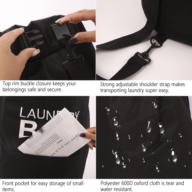 Kimmama 70L Waterproof Laundry Bag Backpack,Heavy Duty Laundry Bag with