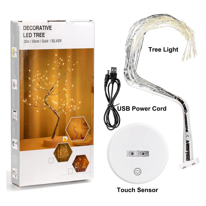 Hwylizg Fairy Light Spirit Tree,20" Tabletop Bonsai 108 LED Tree