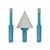 JeeynoTols Diamond Beveling Chamfer Bit 1-3/8" (35mm) & 2pcs 1/4"(6mm)