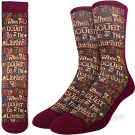 Good Luck Sock Men's Go to the Library Socks, Adult, Shoe Size 8-13