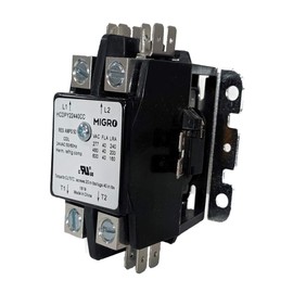 Migro 40 Amp 2 Pole NEMA 600V HVAC Heavy Duty Definite Purpose Contactor – 24V Coil, Motor Load 40A and Lighting Load 50A