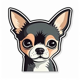 Yoonek Graphics Chihuahua Dog Vinyl Decal Sticker for Car, Laptop, Tumbler, More. #003693