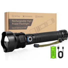 Flashlights High Lumens, 990000LM Rechargeable Flashlight Super Bright, Adjustable Focus Tactical Flashlight,5Modes Powerful LED Flash Light, High brightness & longer usage time(10.6" D x 2.1" W