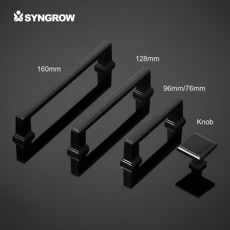 Syngrow 1 Pack Cabinet Pull Knobs Matte Black Kitchen or