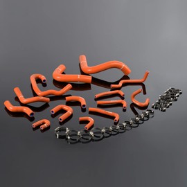G-PLUS Silicone Radiator Hose Kit Clamps Compatible With 1990-1995 Toyota Pickup 3.0L V6 Dark Orange