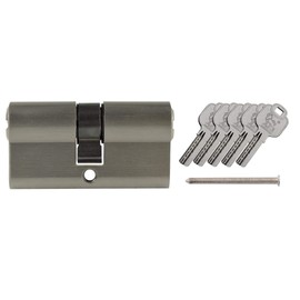 Löwen Sicherheit Cylinder Lock 70 mm 35/35 with 5 Keys (with Emergency and Danger Function) Grey