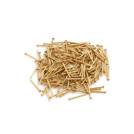 Design61 Round Head Pins Nails 2.5 x 50 mm Brass Plated Iron Pack of 100